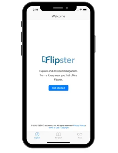 Mobile screen display of the flipster app homescreen 