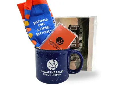  Winter Gift Bundle, a mug, socks, note cards, and playing cards