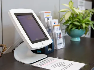 Self check out kiosk at the bobcaygeon branch